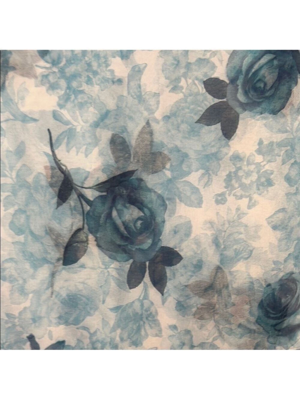 Scarf Floral Blue and White lightweight 15X62 (T3)